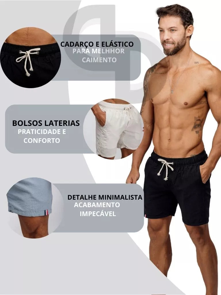 (COMPRE 1 LEVE 3) Bermudas De Linho