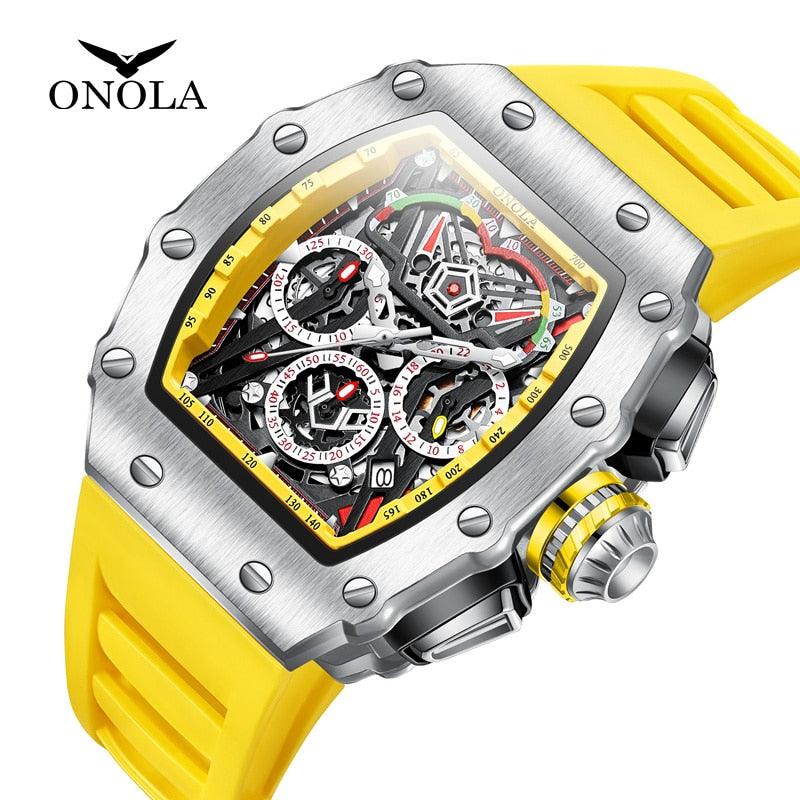 ONOLA Watches Mens 2021 Top Brand Men Luxury Watch Multifunctional Sports Waterproof Chronograph Luminous Quartz Watches - Artigo de grife